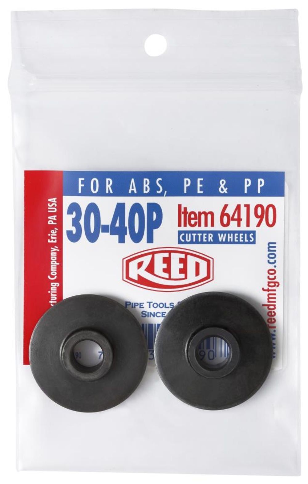 Reed Mfg 2-Pack Cutter Wheel for ABS/PE/PP 2pk 2PK-30-40P (64190), large image number 1