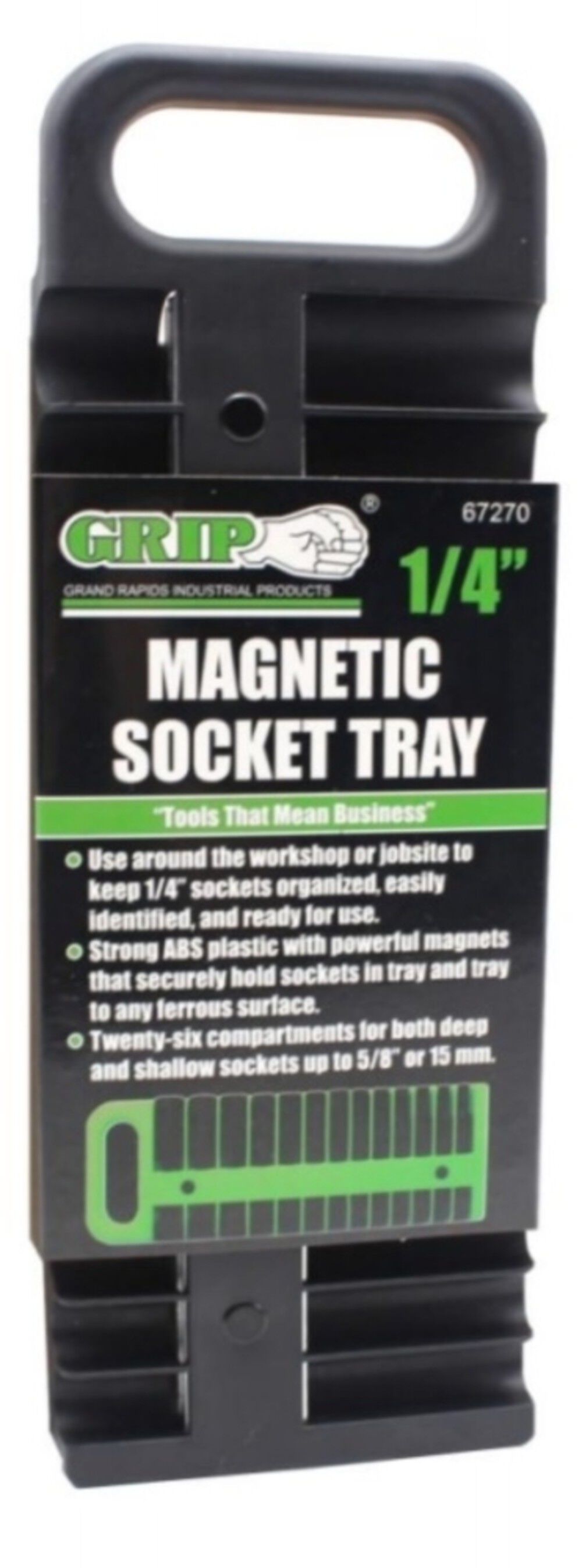 Grip On Tools 1/4in Magnetic Socket Tray – 67270