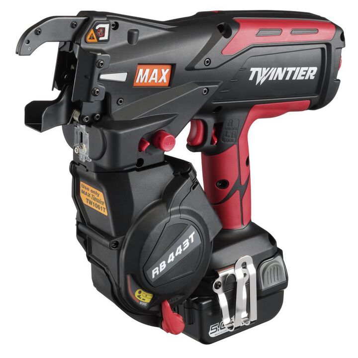 MAX USA TWINTIER Battery-Powered Rebar Tying Tool #7 x #7 with 19ga Wire