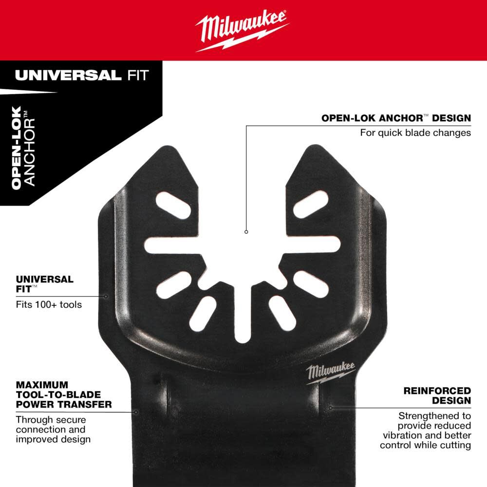 Milwaukee OPEN-LOK 1-3/8 Inch Carbide Teeth Metal Multi-Tool Blades 10pk, large image number 5