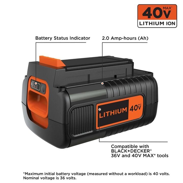Black and Decker 40V 2Ah Lithium Ion Power Tool Battery Pack with Fuel Indicator, large image number 3