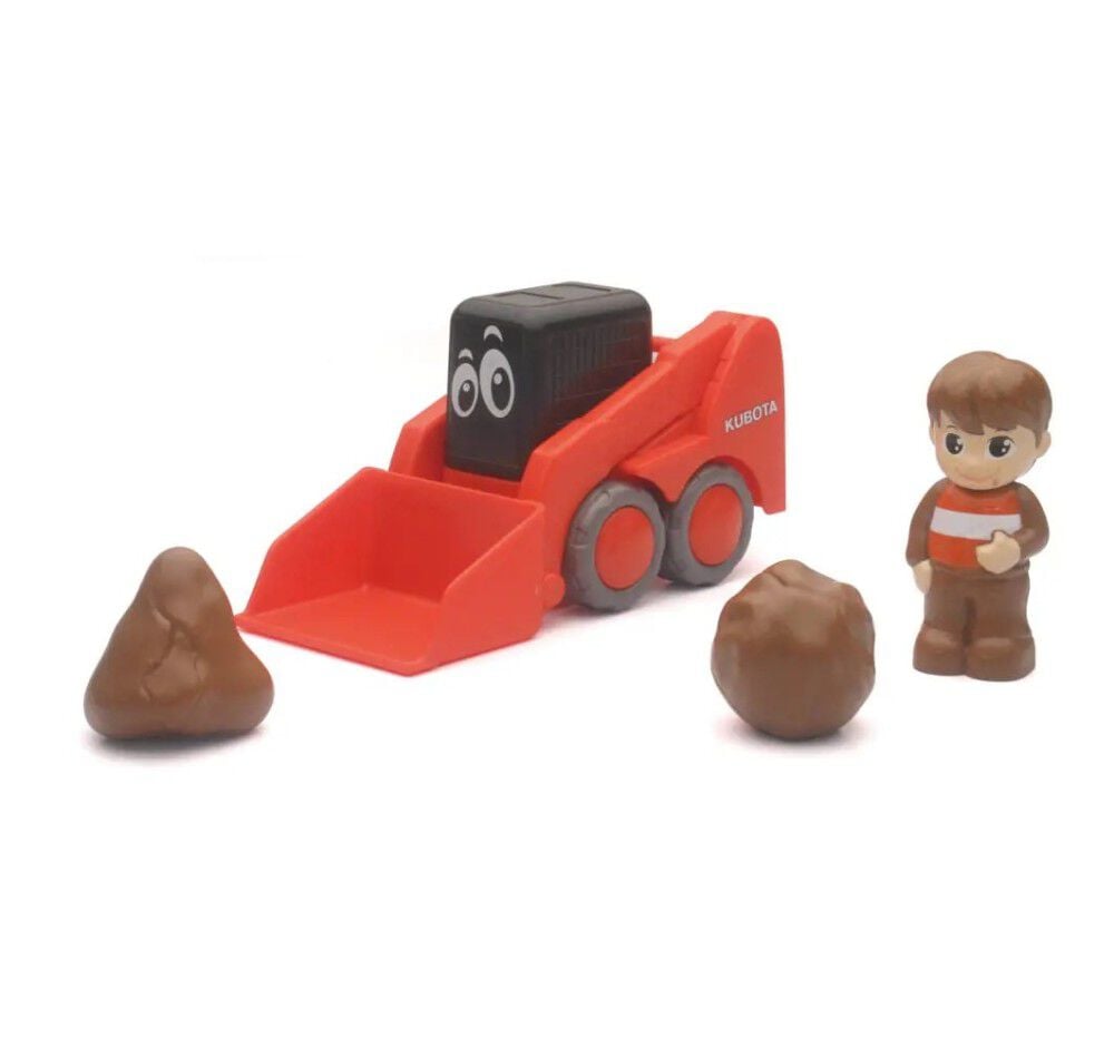 Kubota My Lil' Miniature Toy SSV Skid Steer Set with Figure & Boulder, large image number 2