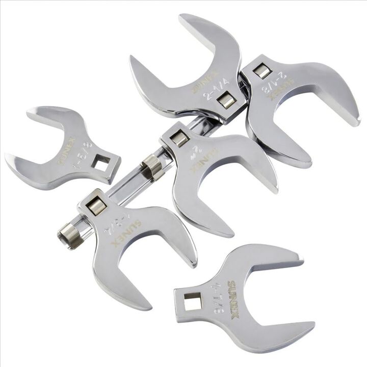 Sunex Molybdenum Alloy Steel Jumbo Crowfoot Wrench Set 6 Pieces