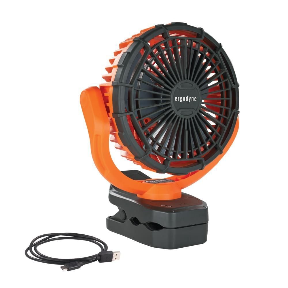 Ergodyne Chill-Its 6090 Orange Rechargeable Portable Jobsite Fan, large image number 1