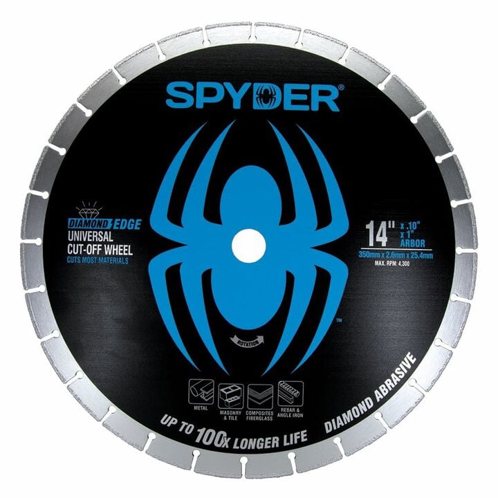 Spyder 14 Inch Diamond Bite Cut-Off Wheel for Steel, Cast Iron, Rebar