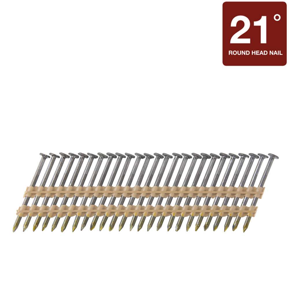 Metabo HPT 2-3/8 Inch x .113 Full Round Head Smooth Brite Basic Plastic Strip Framing Nail 5000 Qty, large image number 1