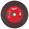 Milwaukee 12 Inch x 1/8 Inch x 1 Inch Masonry Cut Off Wheel Type 1, small image number 1