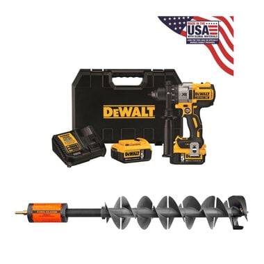 K-Drill 6in Ice Auger with DEWALT 20v MAX Drill Kit