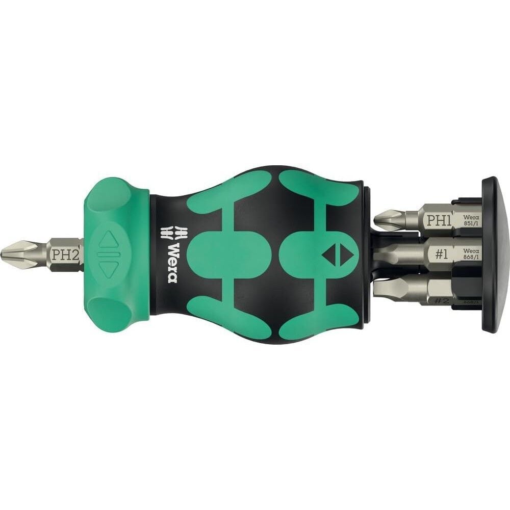 Wera Tools Kompakt Stubby Magazine RA4 Kraftform Screwdriver Bit Set, 6 Pieces, large image number 1