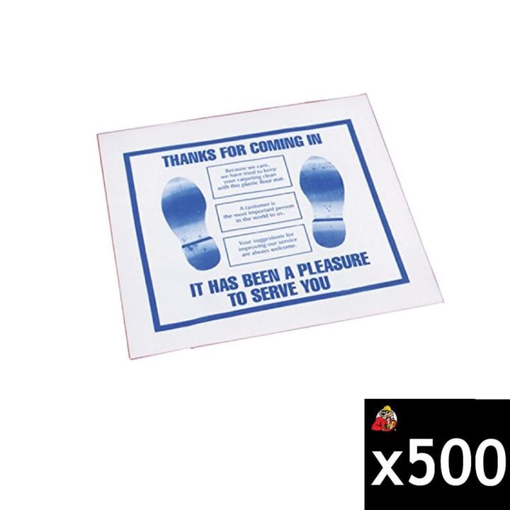 Johndow Heavy Duty Plastic Floor Mats 18 x 19 Inch 500 Pieces