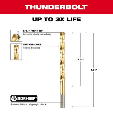 Milwaukee 21/64 in. Thunderbolt Titanium Coated Drill Bit, large image number 2