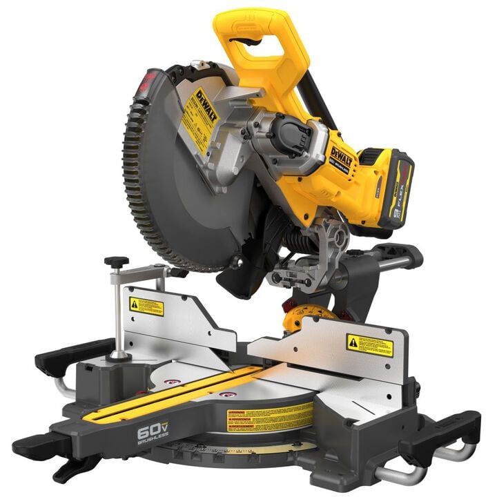 DEWALT 12 Inch 60V Sliding Miter Saw Kit & Compact Miter Saw Stand Bundle, large image number 1