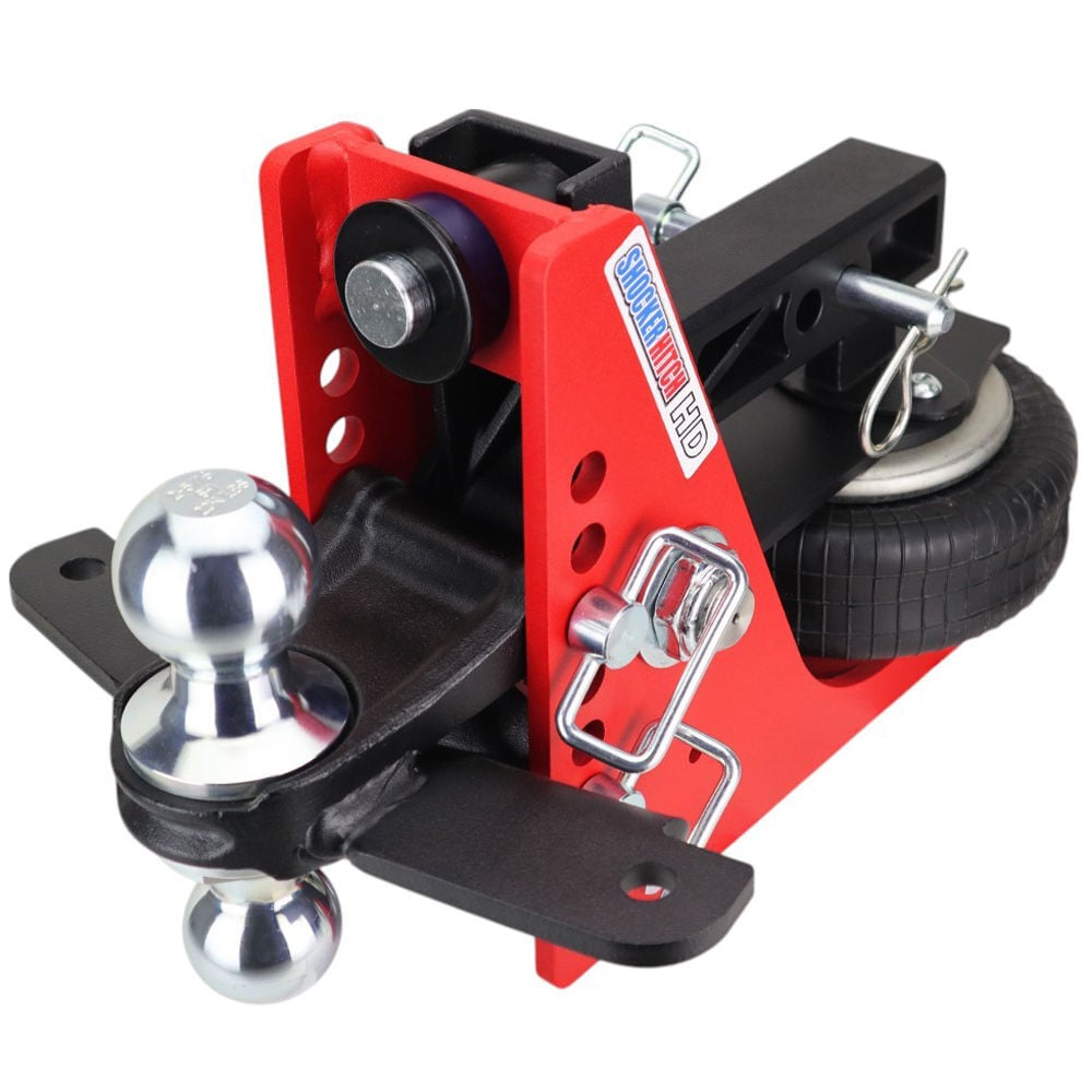 Shocker Hitch HD 20K 2 Inch Air Receiver Hitch & Chrome Combo Sway Bar Tab Ball Mount 2 Inch & 2 5/16 Inch Hitch Balls, large image number 1
