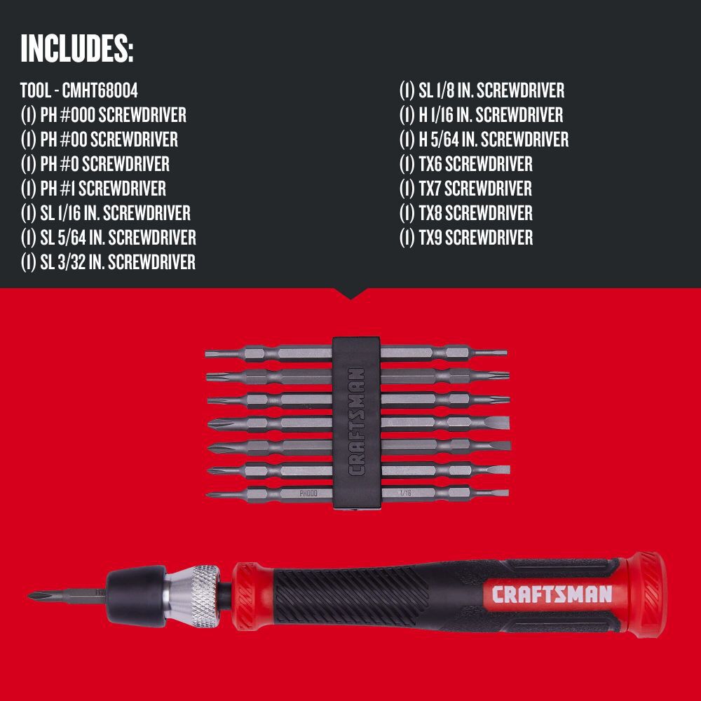 CRAFTSMAN 14-in-1 Precision Multi-Bit Screwdriver Set, large image number 2