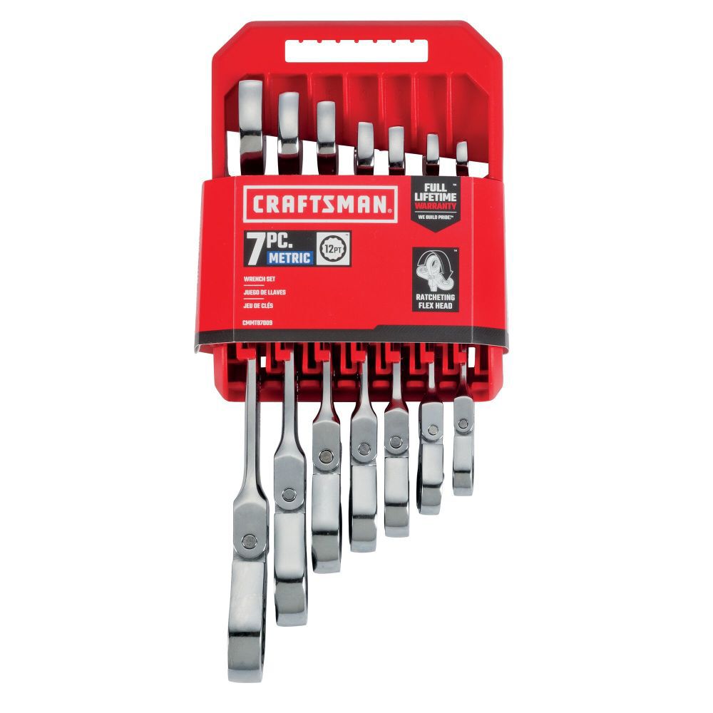 CRAFTSMAN Metric Flex Head Ratchet Wrench Set, 7 Piece, large image number 5