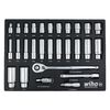 Wiha 1/2 Inch Drive Professional Standard & Deep Socket Tray Set, SAE, 28 Pieces, small image number 1