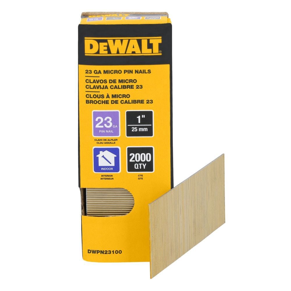 DEWALT 1 Inch 23 Gauge, Pin Nail, Chisel Point, 2000 Pieces, large image number 1