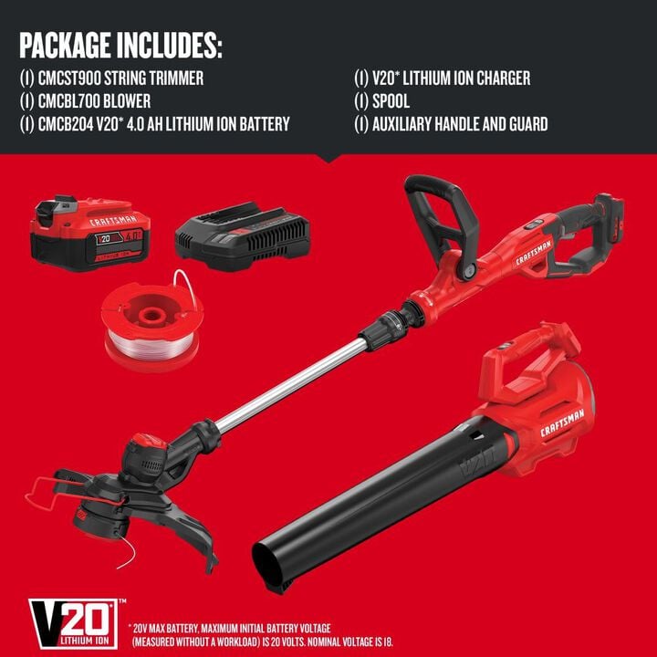CRAFTSMAN V20 WEEDWACKER String Trimmer and Blower Combo Kit, large image number 2