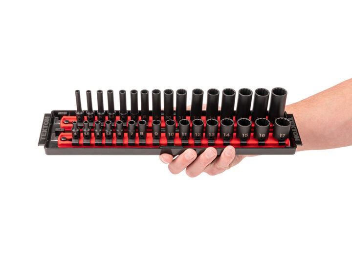 Tekton 1/4 Inch 12 Point Impact Socket Set, 32 Pieces (4-17 mm), large image number 5