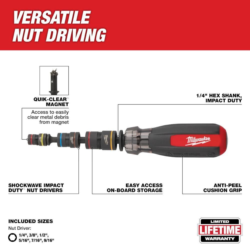 Milwaukee Multi-Nut Driver W/ SHOCKWAVE Impact Duty Magnetic Nut Drivers, large image number 3
