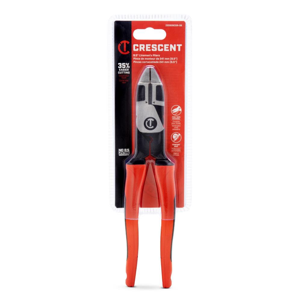 Crescent Z2 9-1/2 Inch Linemans Plier Cushion Grip, large image number 4