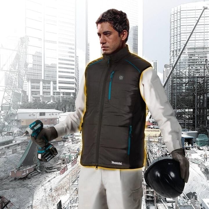 Makita 18V LXT Lithium-Ion Cordless Heated Vest Vest Only (Black Large), large image number 1