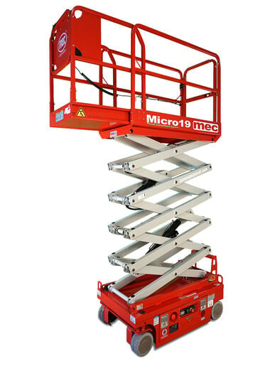 mec 19 Ft. Micro Electric Scissor Lift with Leak Containment System