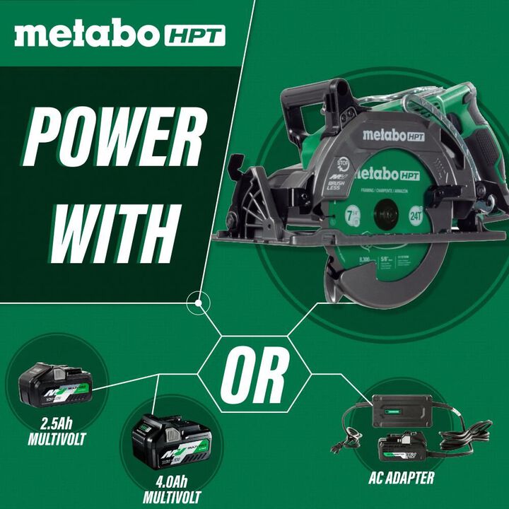 Metabo HPT 7 1/4in Circular Saw Rear Handle (Bare Tool), large image number 2