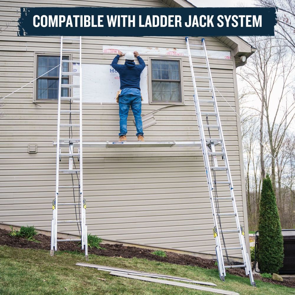 Werner Type IAA Fiberglass D-Rung Extension Ladder with Cable Hook, V-Rung, and LevelSafe Pro Leveler, large image number 4