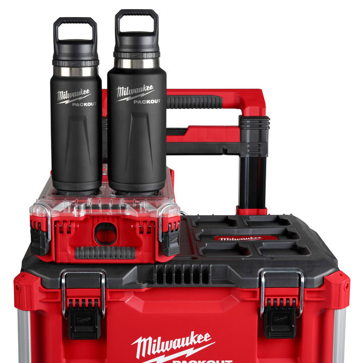Milwaukee PACKOUT 24oz Insulated Bottle with Chug Lid - Black, large image number 9