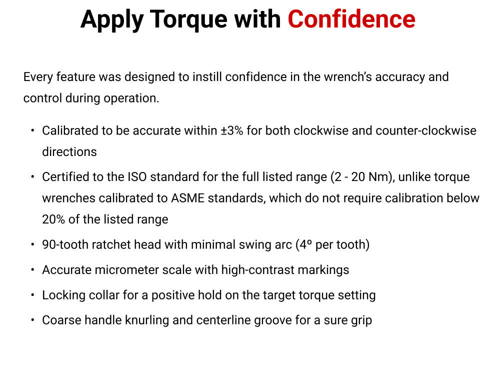 Tekton 1/4 Inch Dual-Direction Micrometer Torque Wrench, 2-20 Nm, large image number 4