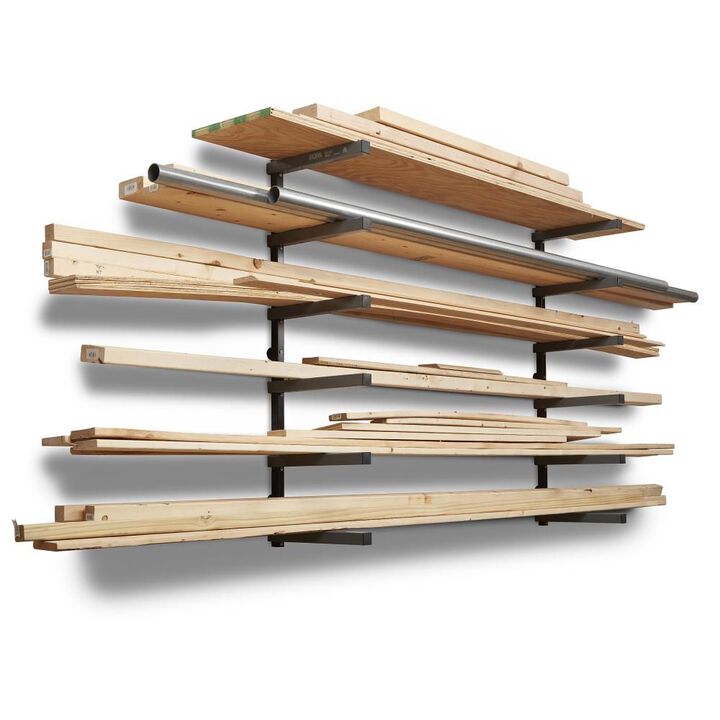 Bora Portamate Wood Rack 6 Tier Wall Mounted Gray/Black, large image number 2