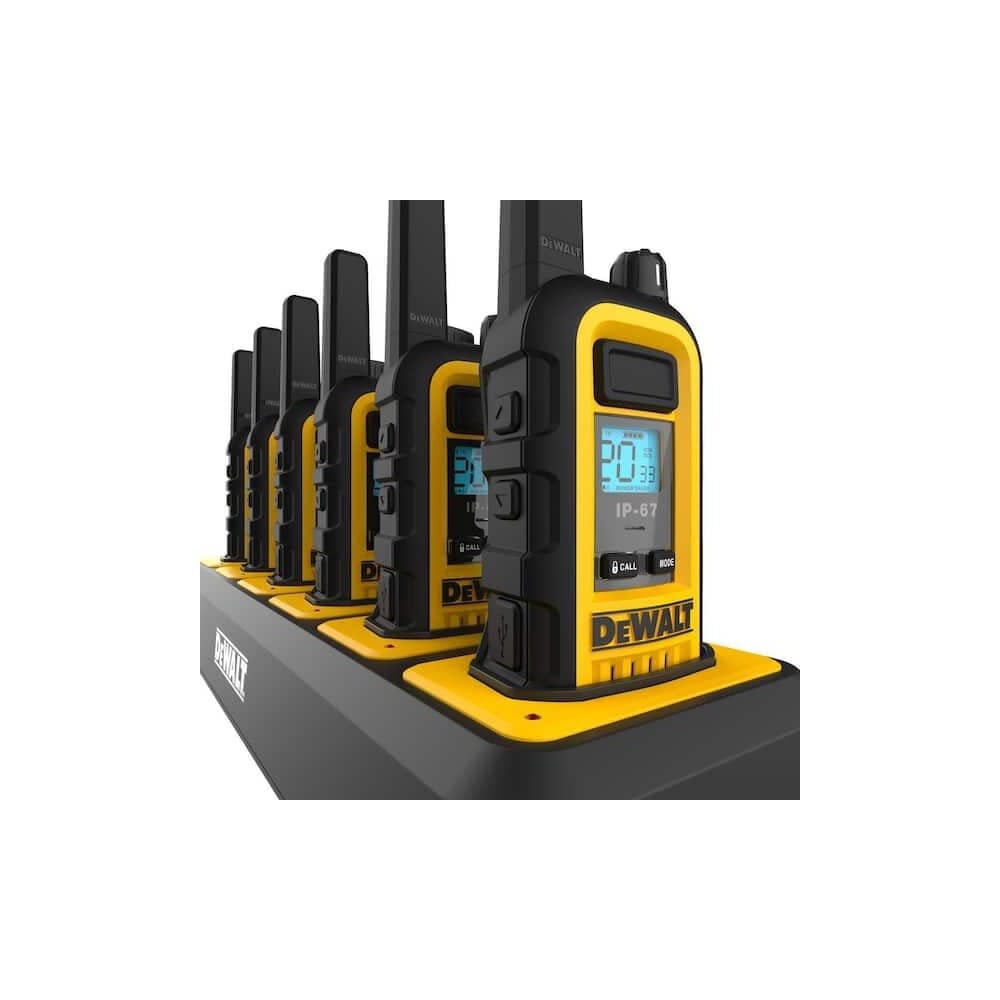 DEWALT Heavy-Duty 2W Walkie Talkies with 6-Port Gang Charger 6pk, large image number 2