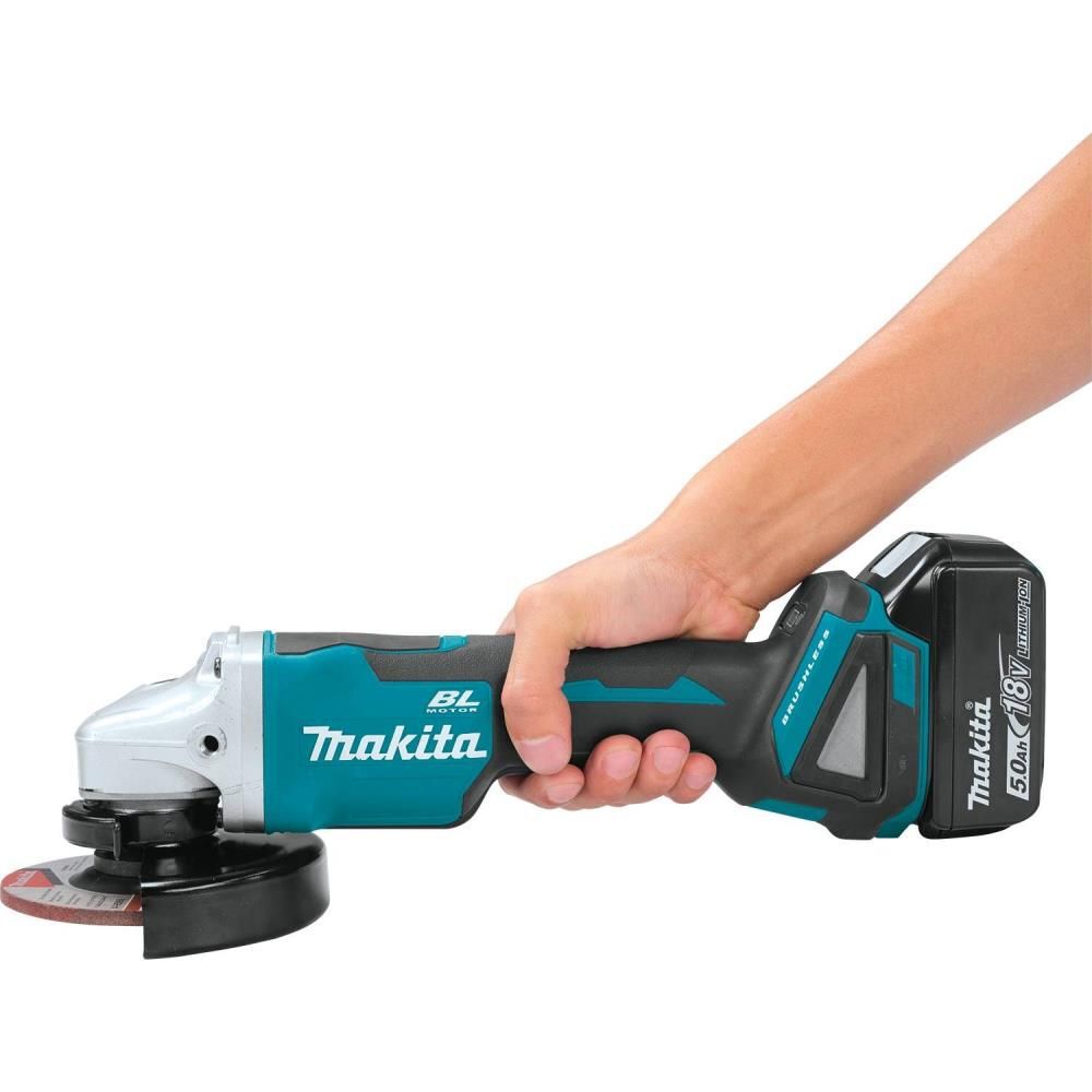 Makita 18V LXT 4-1/2 / 5in Paddle Switch Cut-Off/Angle Grinder Kit with Electric Brake, large image number 9