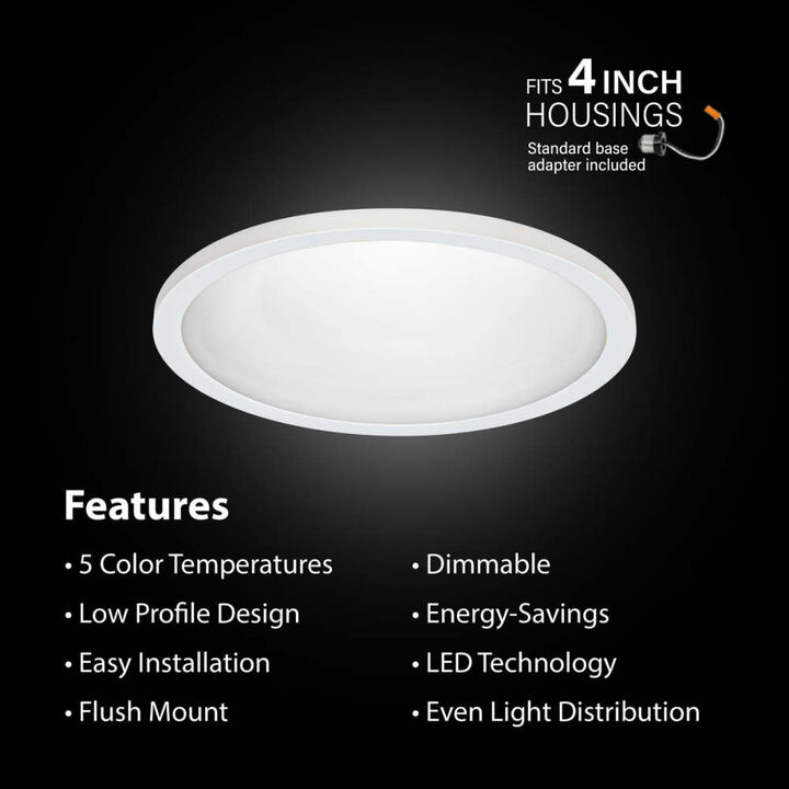 Feit Electric 7.2W 600 Lumens Selectable LED Flat Panel Ceiling Downlight White, large image number 4