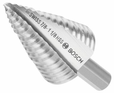 Bosch 1/4in to 7/8in High Speed Steel Turbo Step Drill Bit