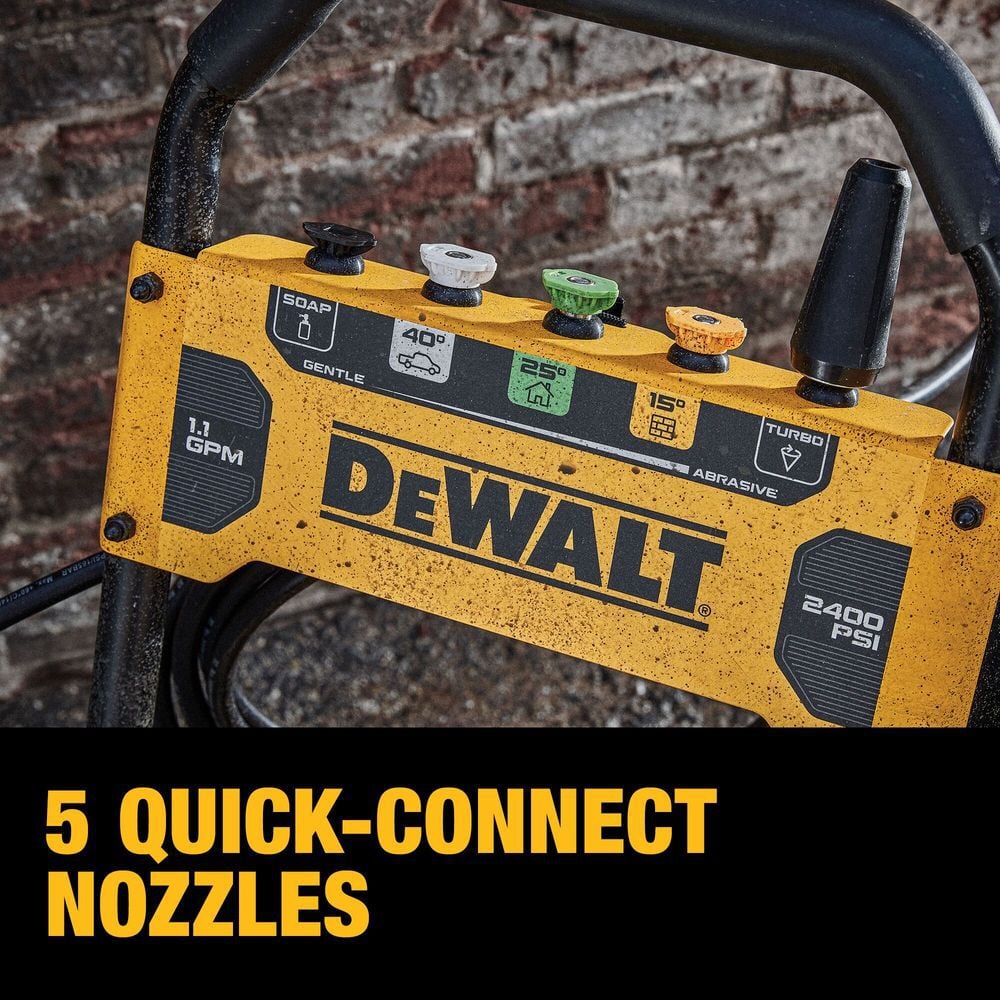 DEWALT 2400 PSI 1.1 GPM Electric Cold Water Pressure Washer with 5 Spray Nozzles, large image number 5