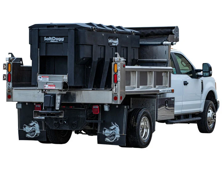 Buyers Products Company SaltDogg PRO3000CH 3.0 Cubic Yard Electric Poly Hopper Spreader - Conveyor Chain