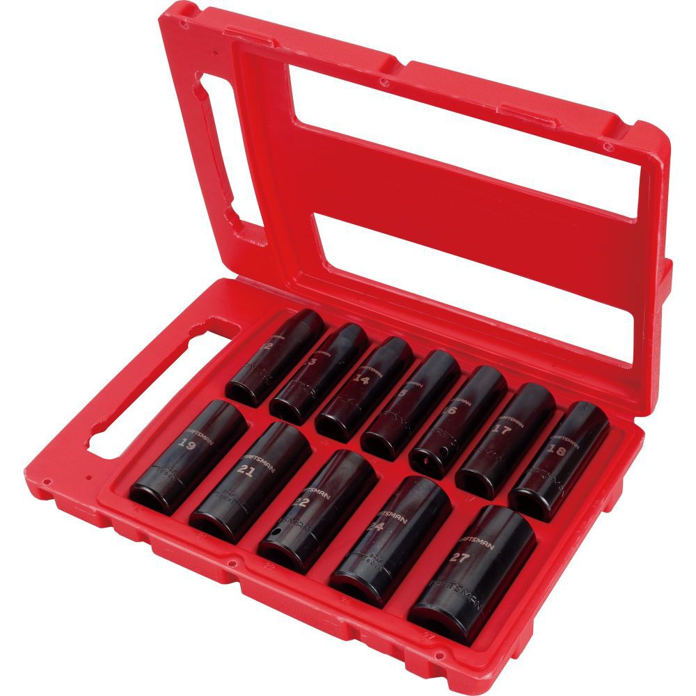 CRAFTSMAN 1/2 Inch Metric Deep Impact Socket Set, 12 Piece, large image number 4