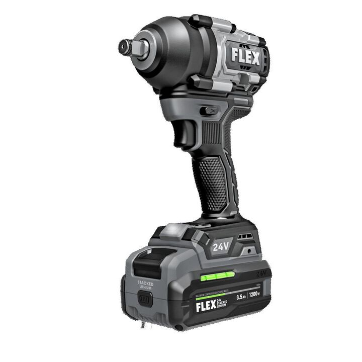 FLEX 24V Cordless 1/2 Inch Mid Torque Impact Wrench Stacked Lithium Kit, large image number 4