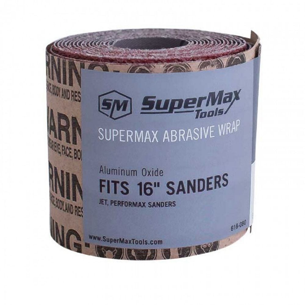 Supermax Tools 120 Grit Individual Pre-Cut Abrasive Wrap for 16 In. Drum Sander – 616-120