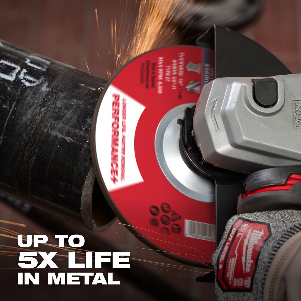 Milwaukee 6 Inch x 1/4 Inch x 5/8 Inch-11 Performance+ Metal Grinding Wheel Type 27, large image number 6