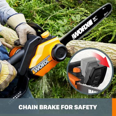 Worx 16 in. 15 amp Chainsaw Tool-free Tensioning and Chain Brake, large image number 2