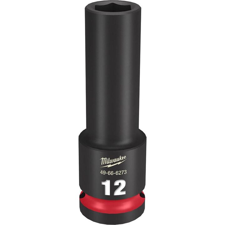 Milwaukee SHOCKWAVE Impact Duty Socket 1/2in Drive 12MM Deep 6 Point, large image number 0