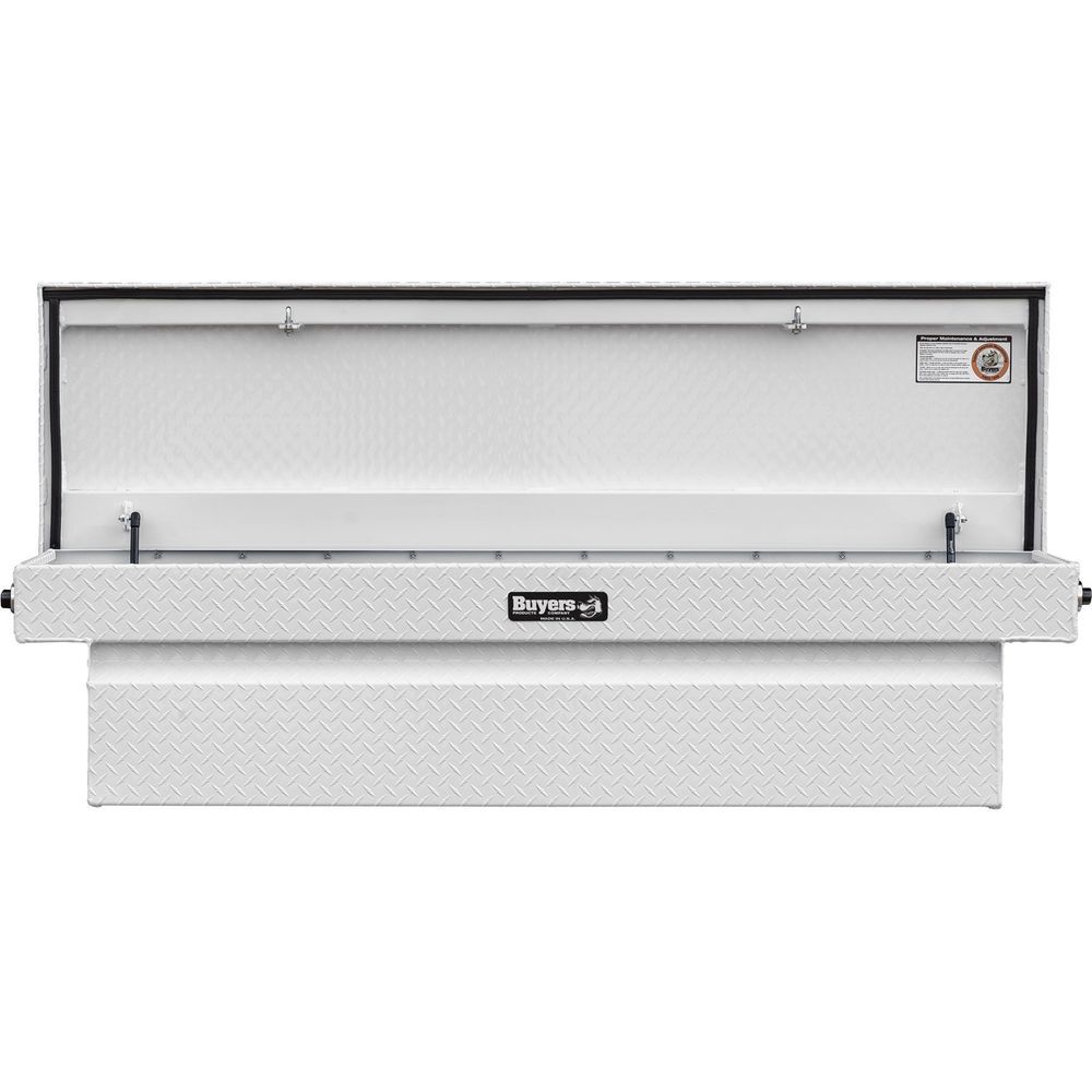 Buyers Products Company 18 x 20 x 71 Inch Diamond Tread Aluminum Crossover Truck Tool Box Gloss White, large image number 4