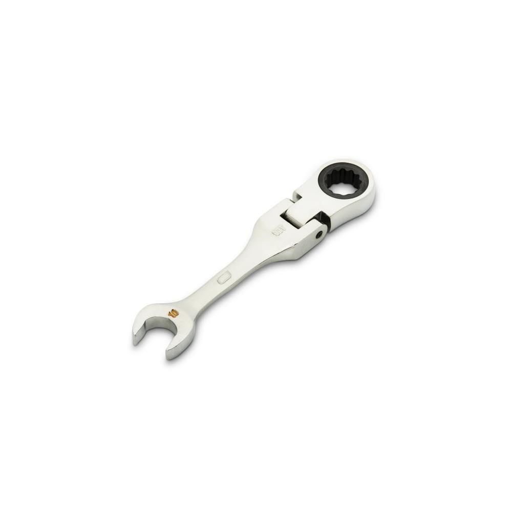 GEARWRENCH 10mm 90-Tooth 12 Point Stubby Flex Combination Ratcheting Wrench, large image number 2
