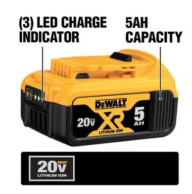 DEWALT 20-Volt Max 5.0-Amp Hours Lithium Power Tool Battery, large image number 3