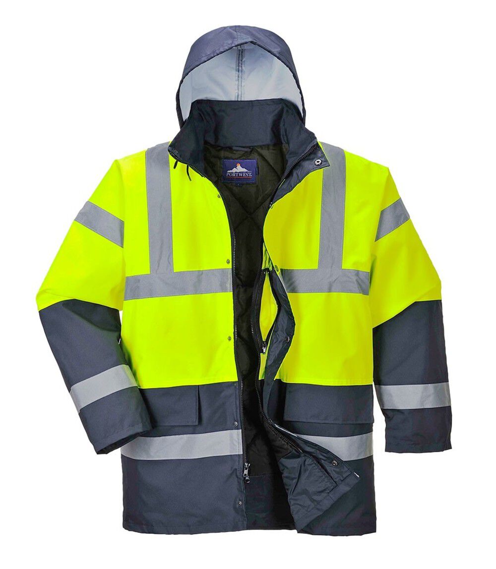 Portwest Yellow and Black Hi-Vis Contrast Traffic Jacket - XXL, large image number 2