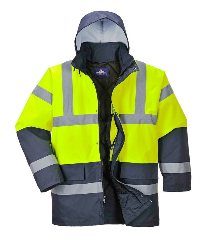 Portwest Yellow and Black Hi-Vis Contrast Traffic Jacket - XXL, large image number 1
