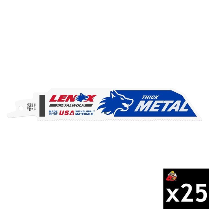 Lenox LENOX Lazer Reciprocating Saw Blade Bi-Metal 6 Inch 14 TPI 25 Pieces, large image number 0